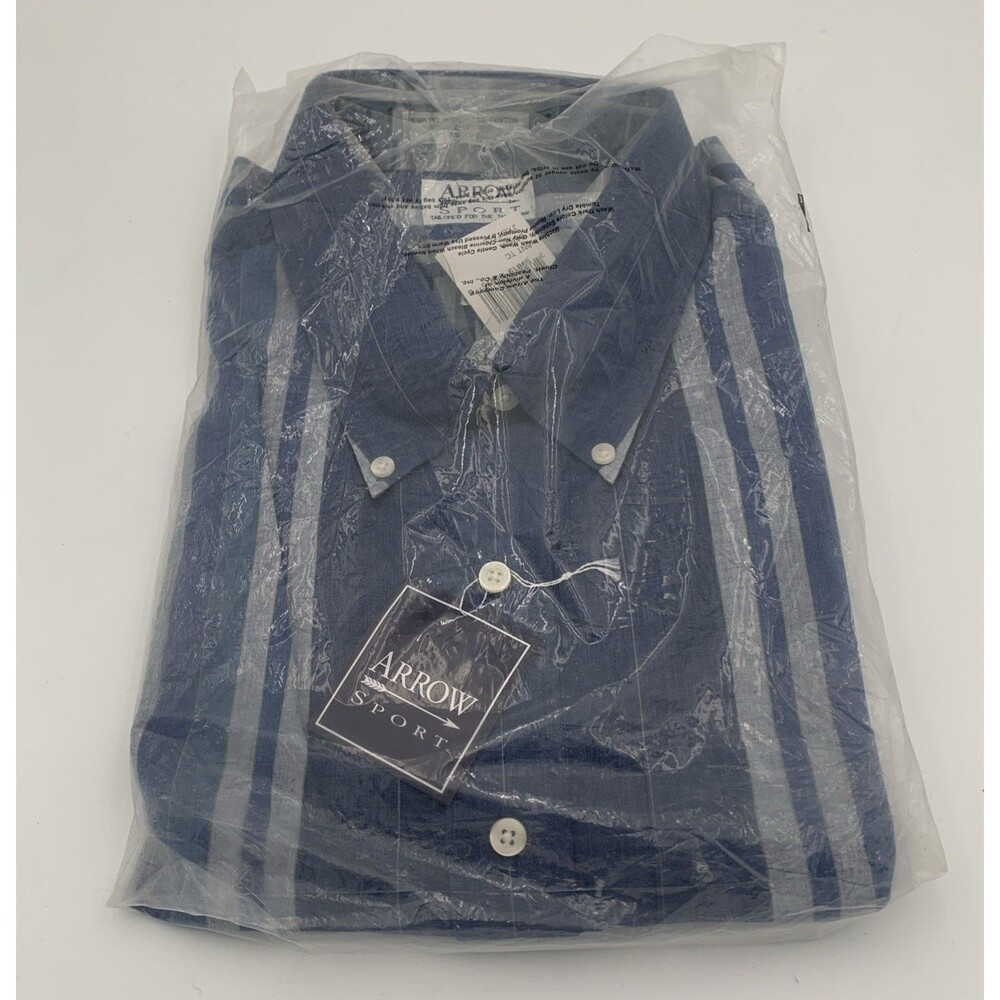 Arrow Mens Button Down Shirt Arrow 3XL Big & Tall Check Plaid Chest Pocket